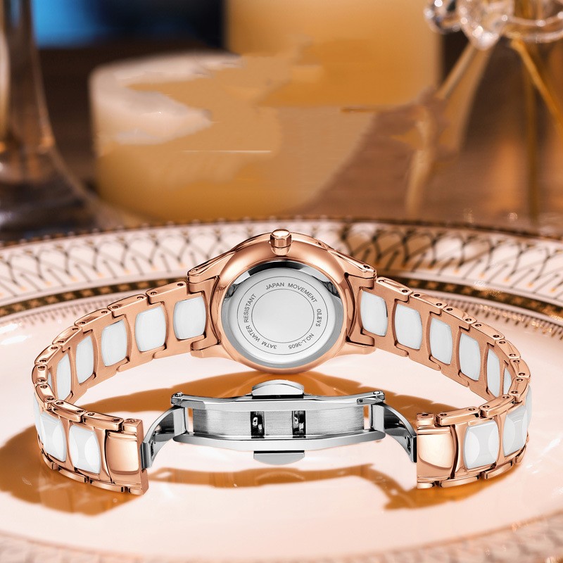 Mode diamantbelagt dame quartz ur