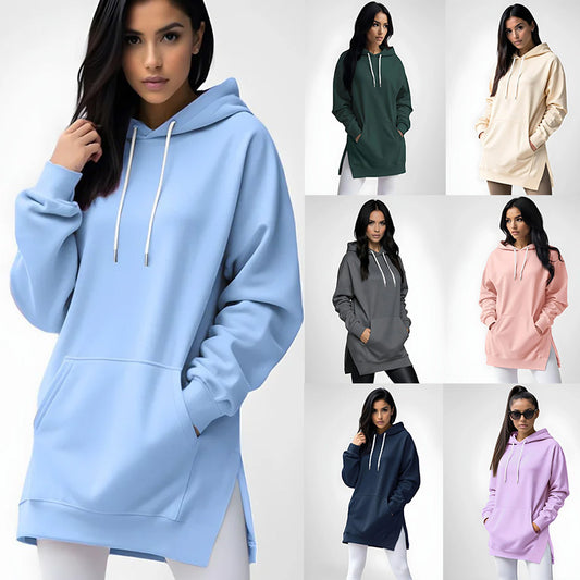 Dame Hoodie med musepose og skuldermanchet