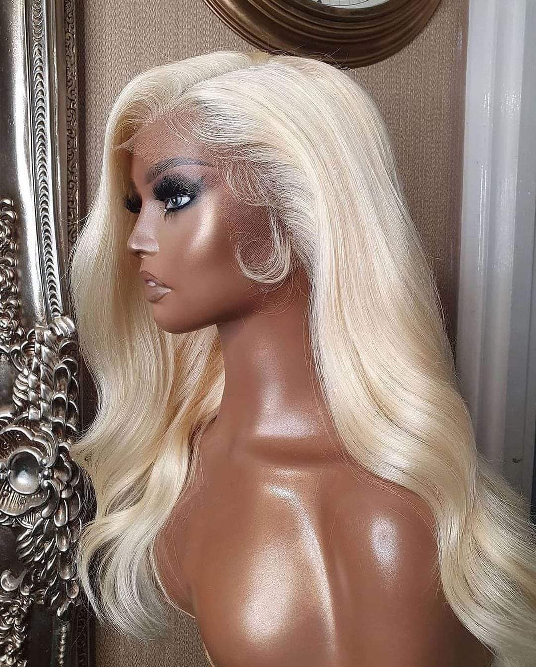 Blonde Paryk 13x6 Håndvævet Højtemperaturfiber Lang