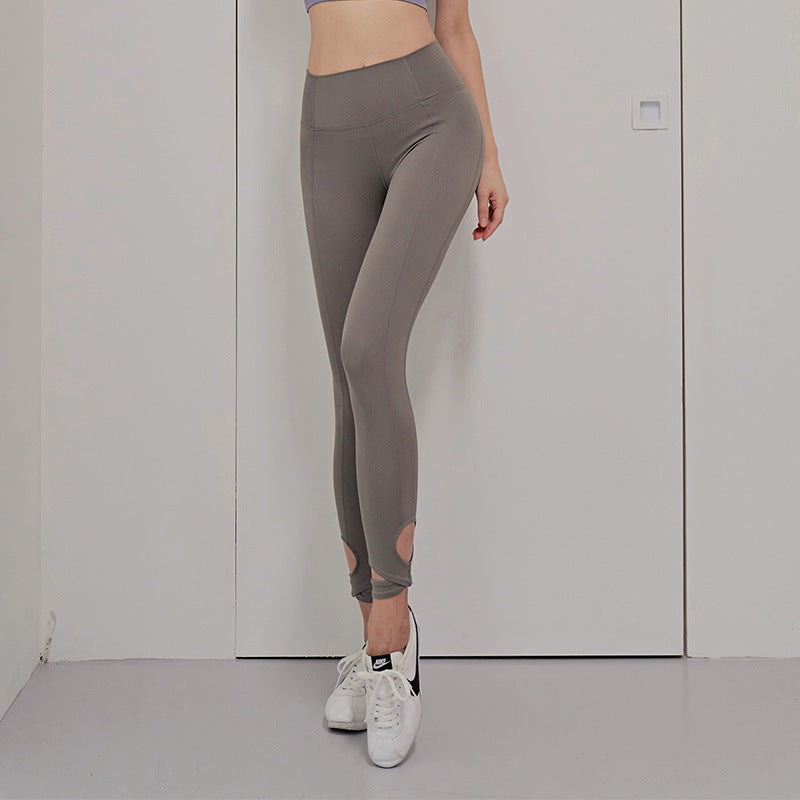 Tight-fitting Nine-point Fitness Pants For Outer Wear