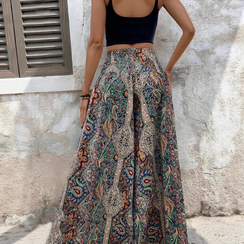 Colorful Printed Casual And Stylish High-waisted Loose Fit
