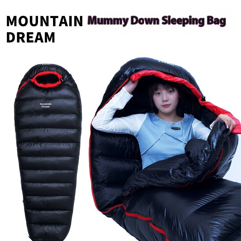 Outdoor Camping Thickened Warm-keeping And Cold-proof Duck Down Sleeping Bag
