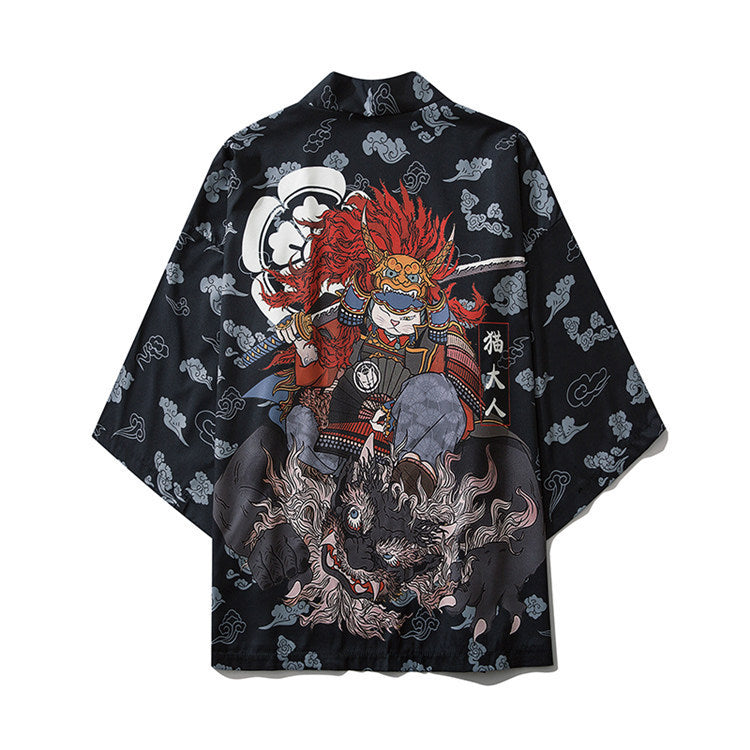 Japanese Taoist Robe And Kimono Buttonless Loose Cloak Coat