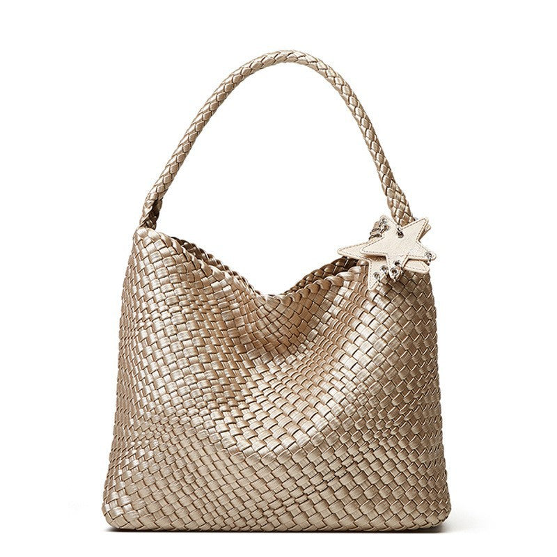 Laid-back Style Single-shoulder Underarm Bucket Bag