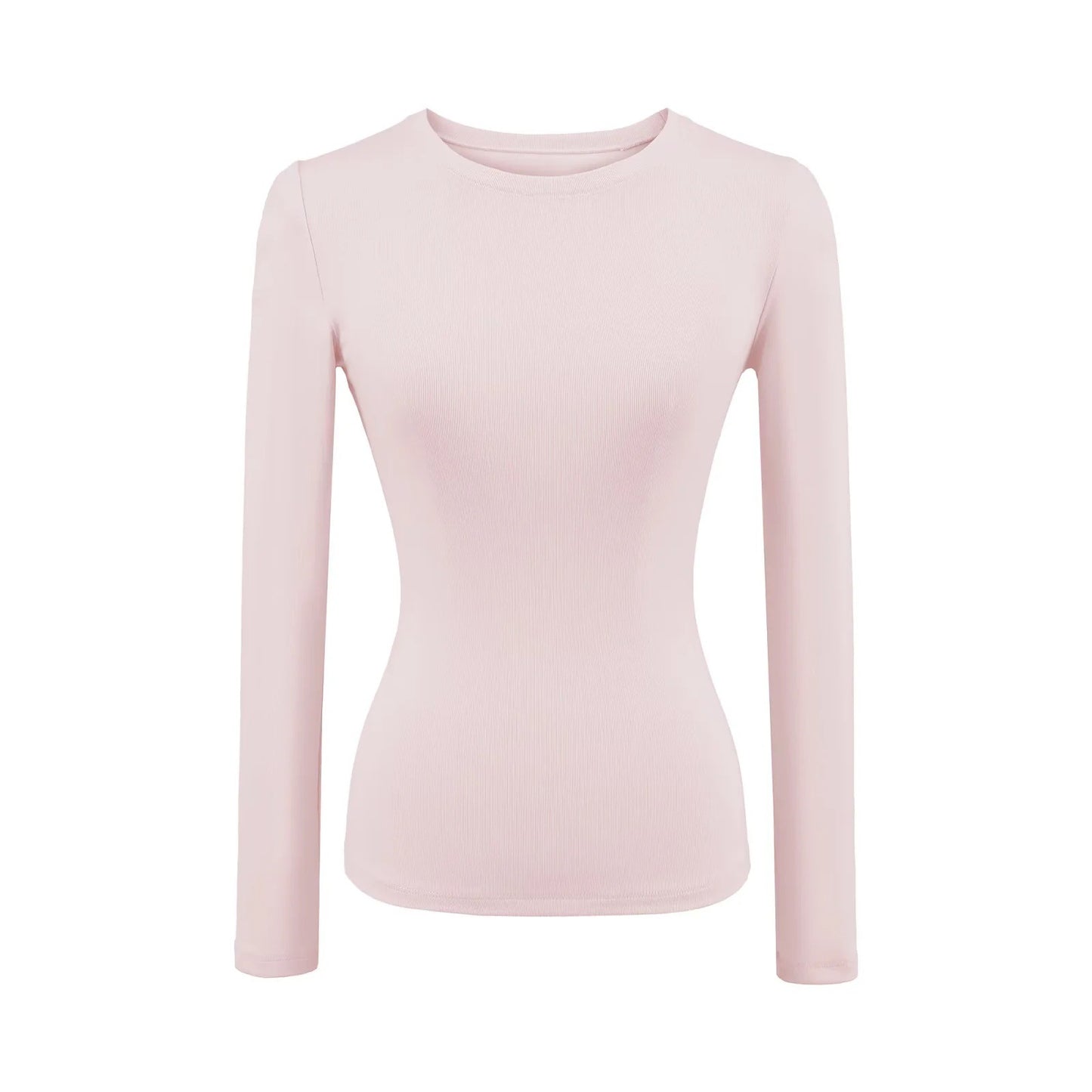 Womens Slim-fit Figure-flattering Base Top With A Round Neckline And An Hourglass Waist