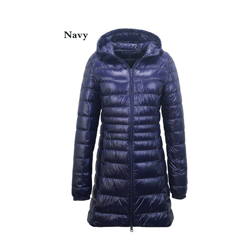 Lightweight Mid-length Plus Size Slim Fit Women's Down Jacket