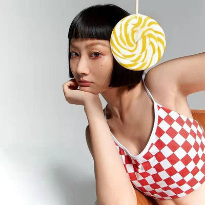 New Women's Fitness Running Yoga Checkerboard Plaid Sports Sling Bra