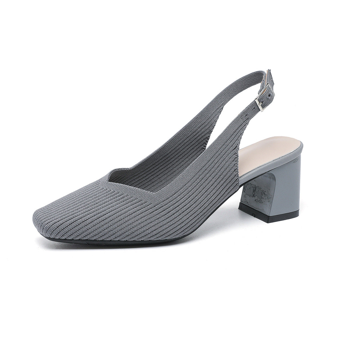 Square Toe Cap High Heel Sandals