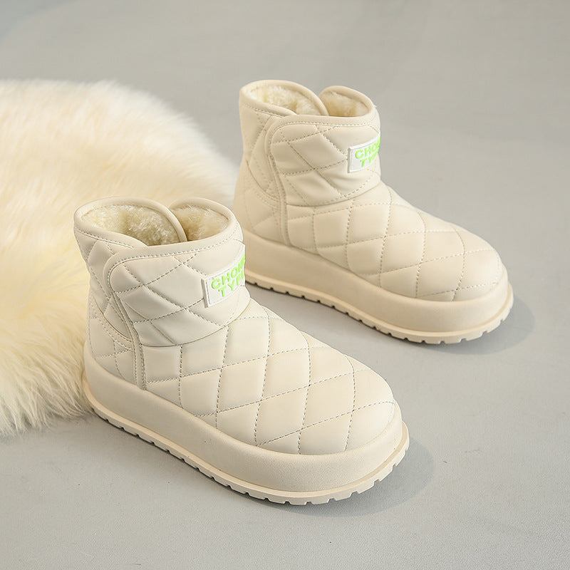 Fleece-lined High-top Snow Boots Casual Cotton-padded Shoes