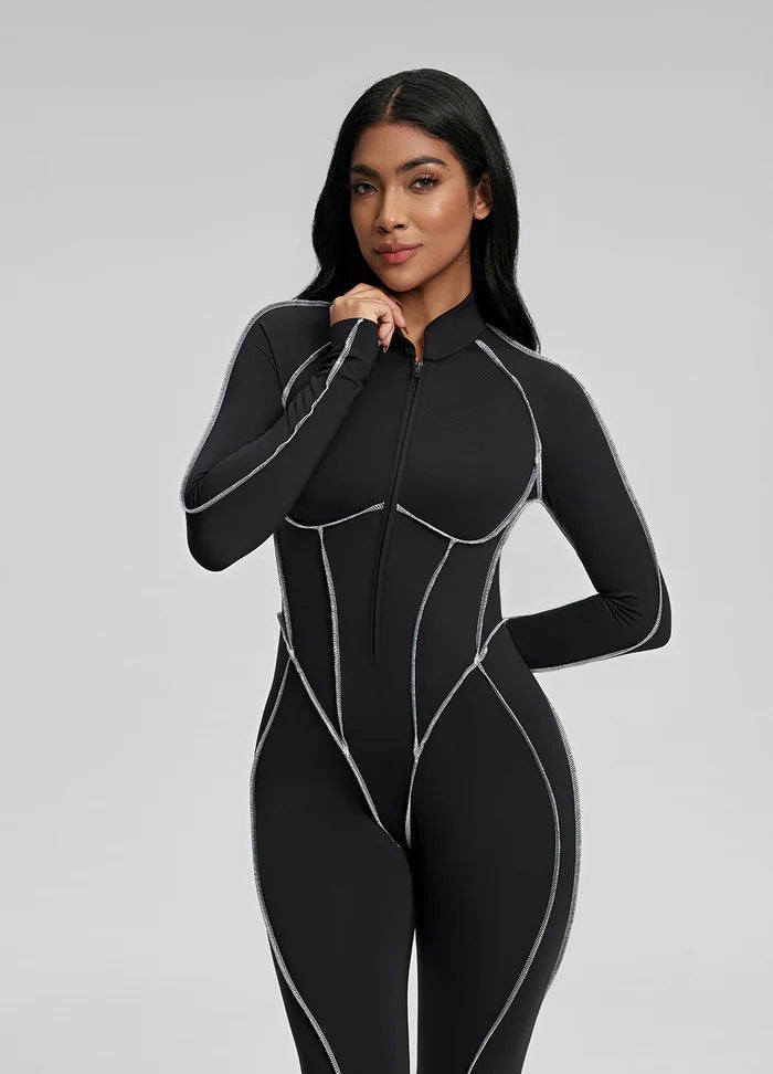 Sports Fitness Split Design One-piece Hot Girl Skinny Yoga Clothes With Chest Pad Breathable