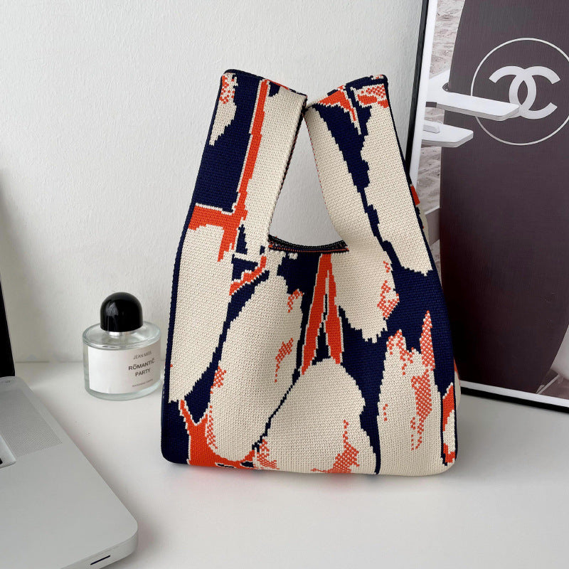 Korean Style All-match Knitted Tote Bag Retro