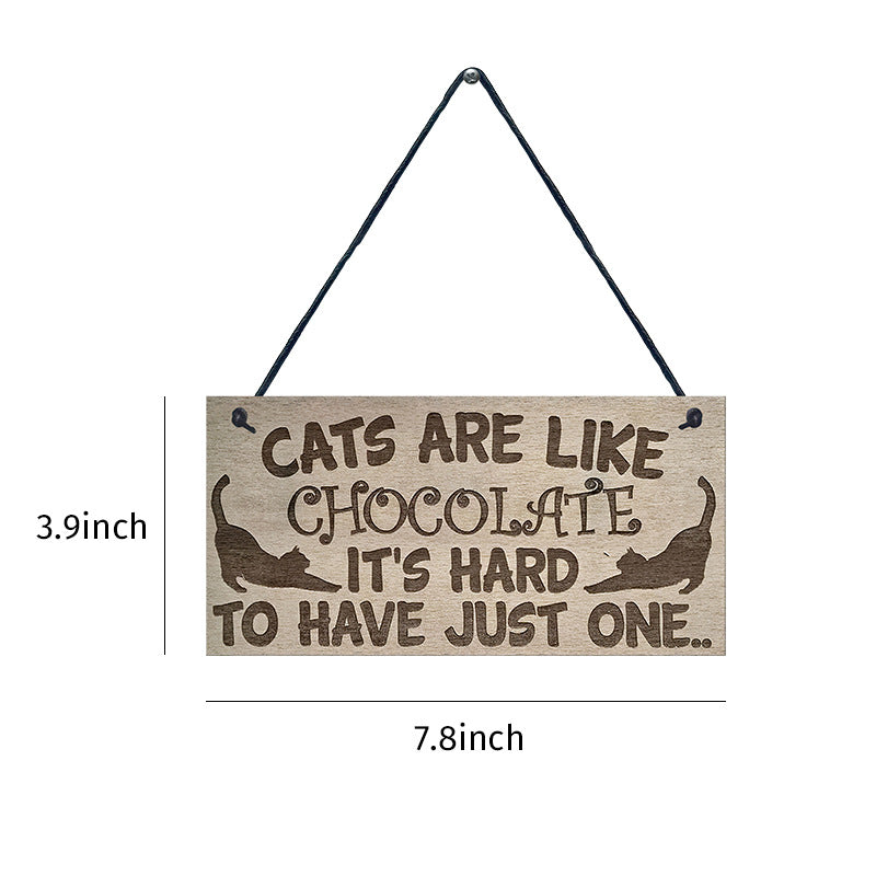 Wooden Cat Pendant For Pets Vintage Style