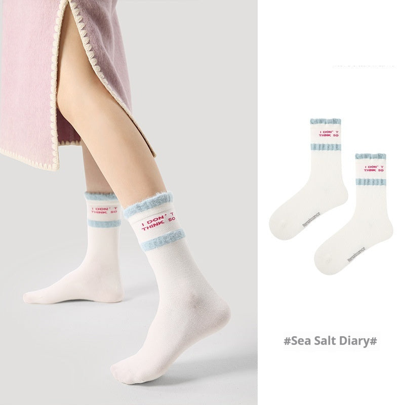Niche Vintage Court Style Thin Middle-long Stockings