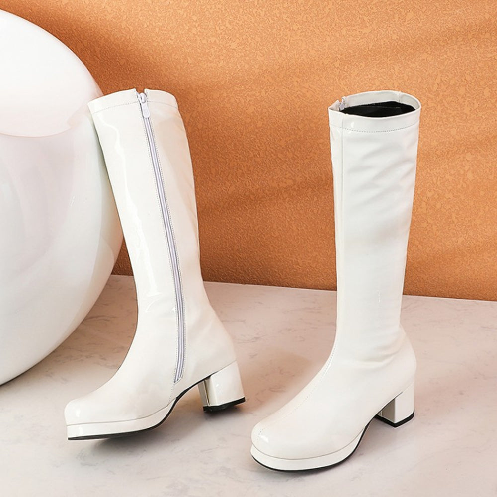 Fashion Boots And Shoes Fashion Suede Square Toe High Tube