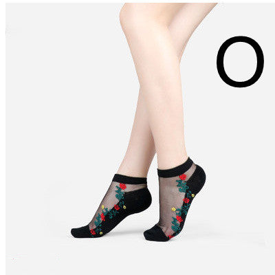 Short Transparent Non-slip Wear-resistant Invisible Cotton Bottom Crystal Boat Socks