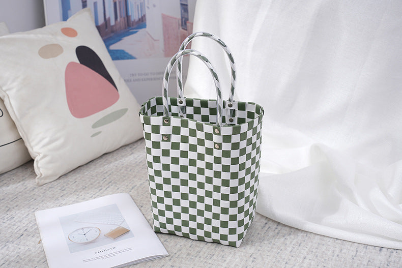 Women's Fashion Diagonal Basket Woven Bag