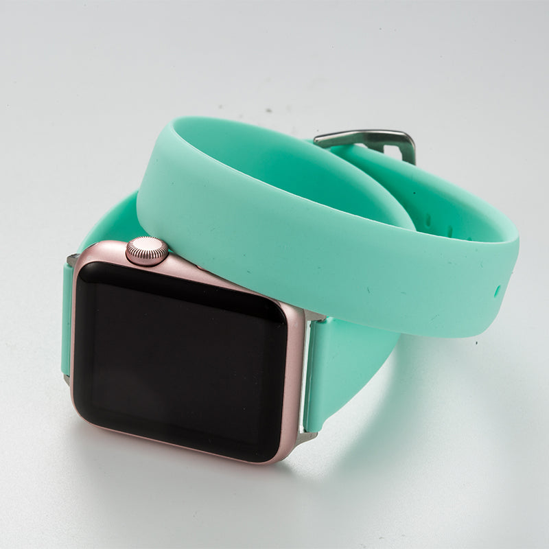 Double Circle Silicone Solid Color Iwatch Strap