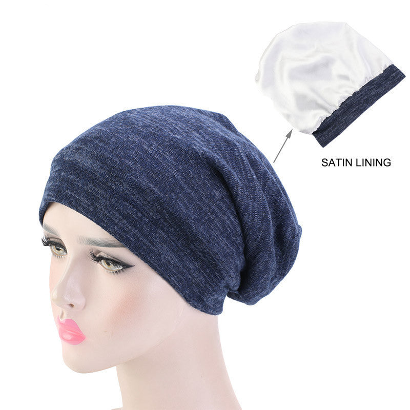 Two Tone Lined Satin Moon Hat