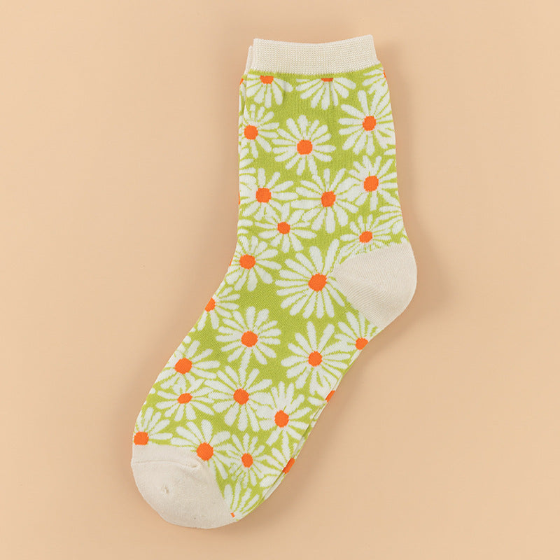 Winter Creative Small Daisy Flower Women's Socks
