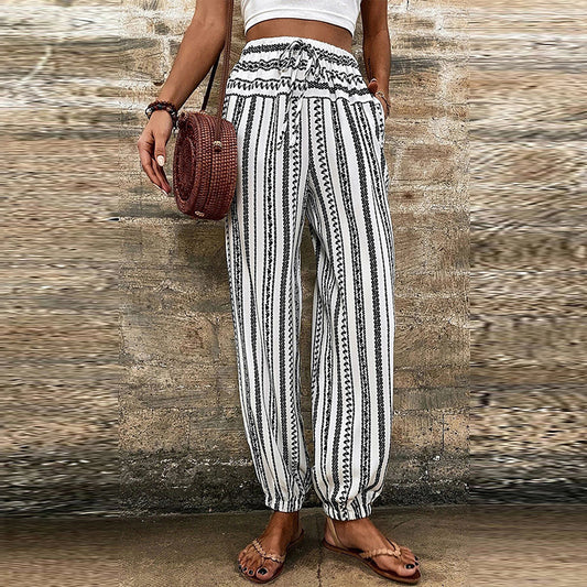 Stribet blomsterprint afslappet jumpsuit til kvinder