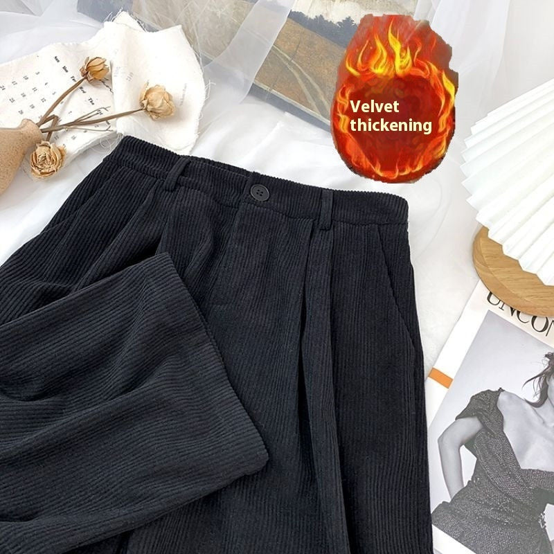 Autumn And Winter New High Waist Loose And Slimming Straight Casual Trousers