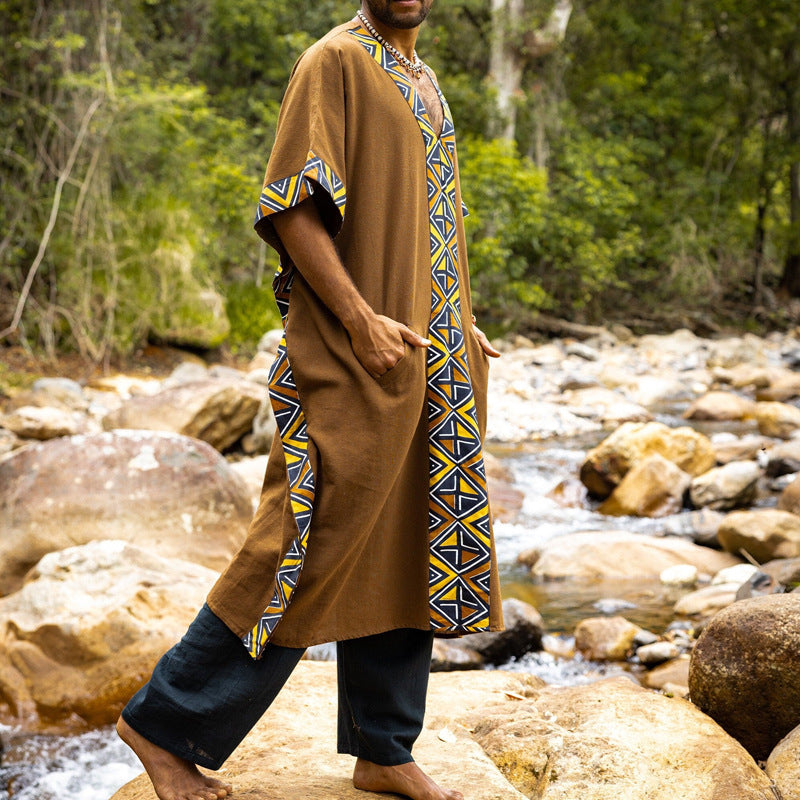 Men's Casual Printed Long Shirt