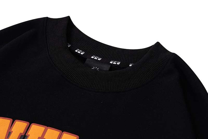 American Fashion Brand Letter Hamburg Print Long Sleeve Top