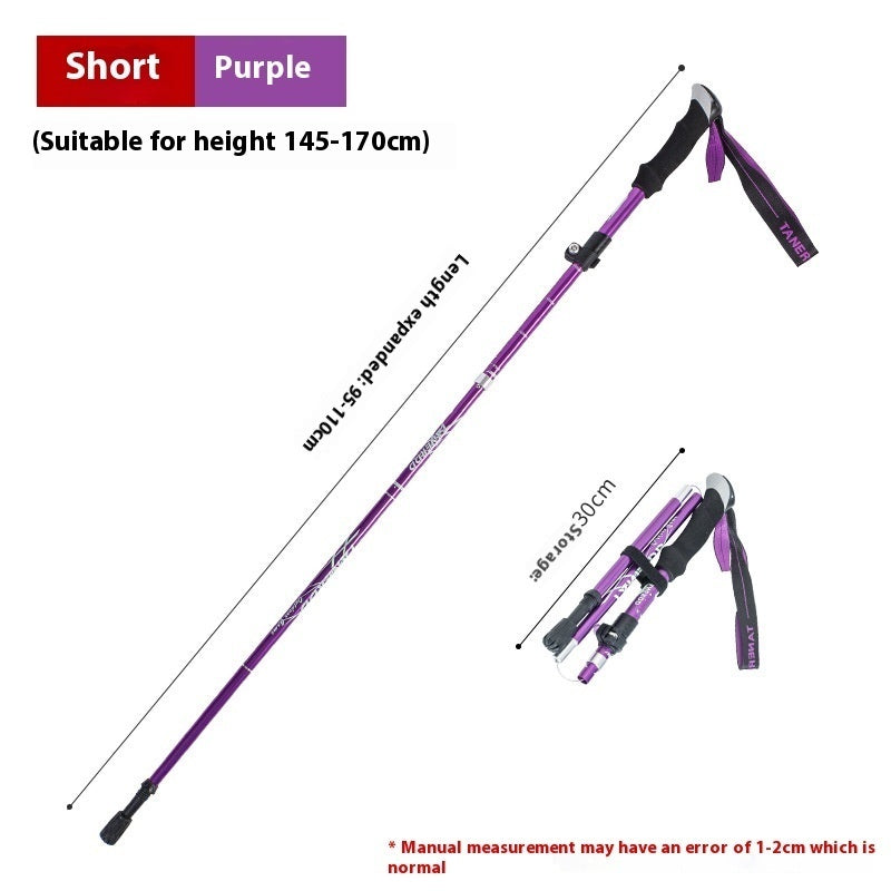 Legering Sammenfoldelig og Bærbar Teleskopisk Vandrestok/Alpenstock