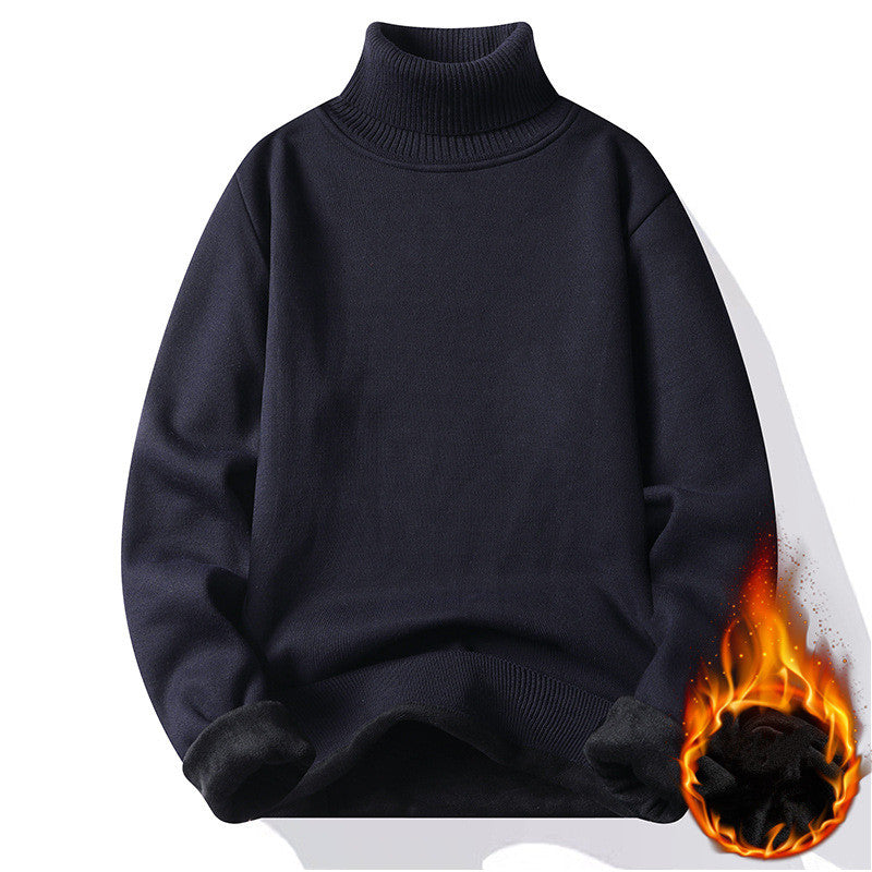 High-neck Men's Sweater Bottoming Plush