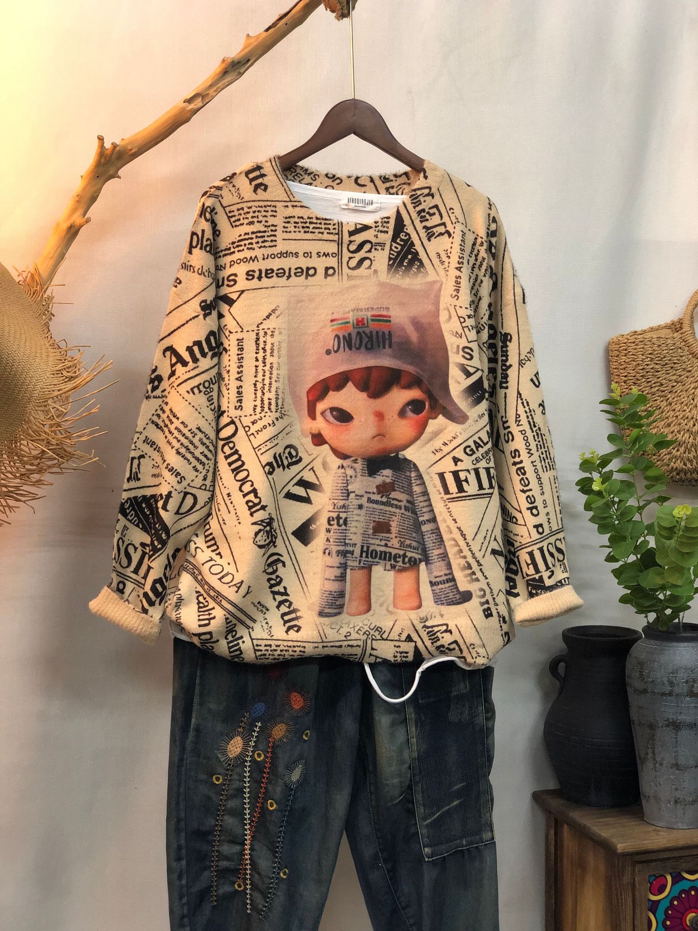 New Women's Loose-fitting Round-neck Sweater For Outerwear