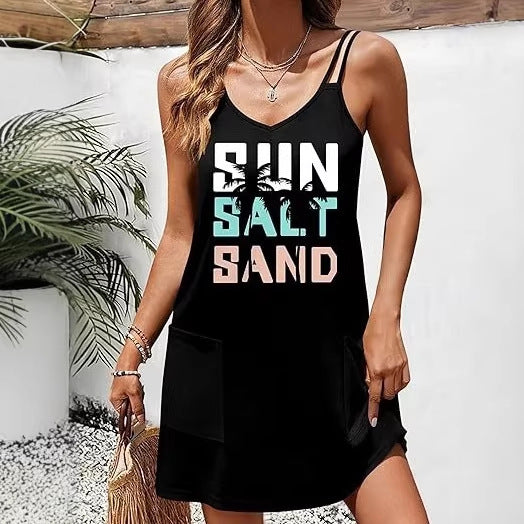 Loose-fitting Printed Slip Dress For Women
