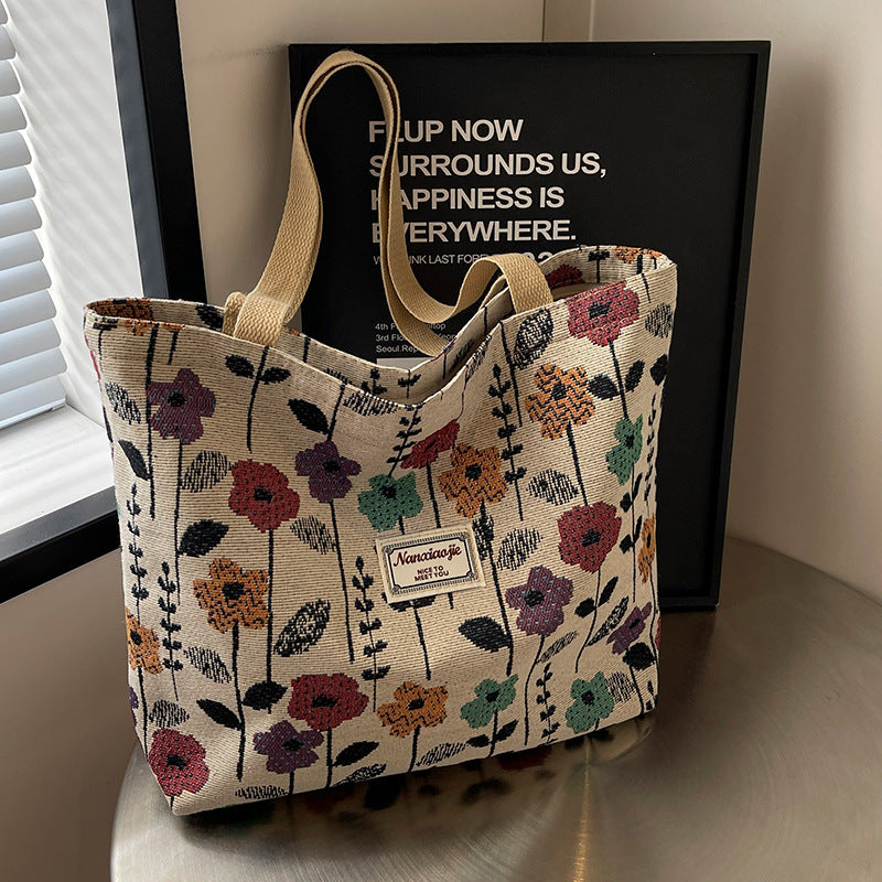 Canvas Large-capacity Shoulder Handbag