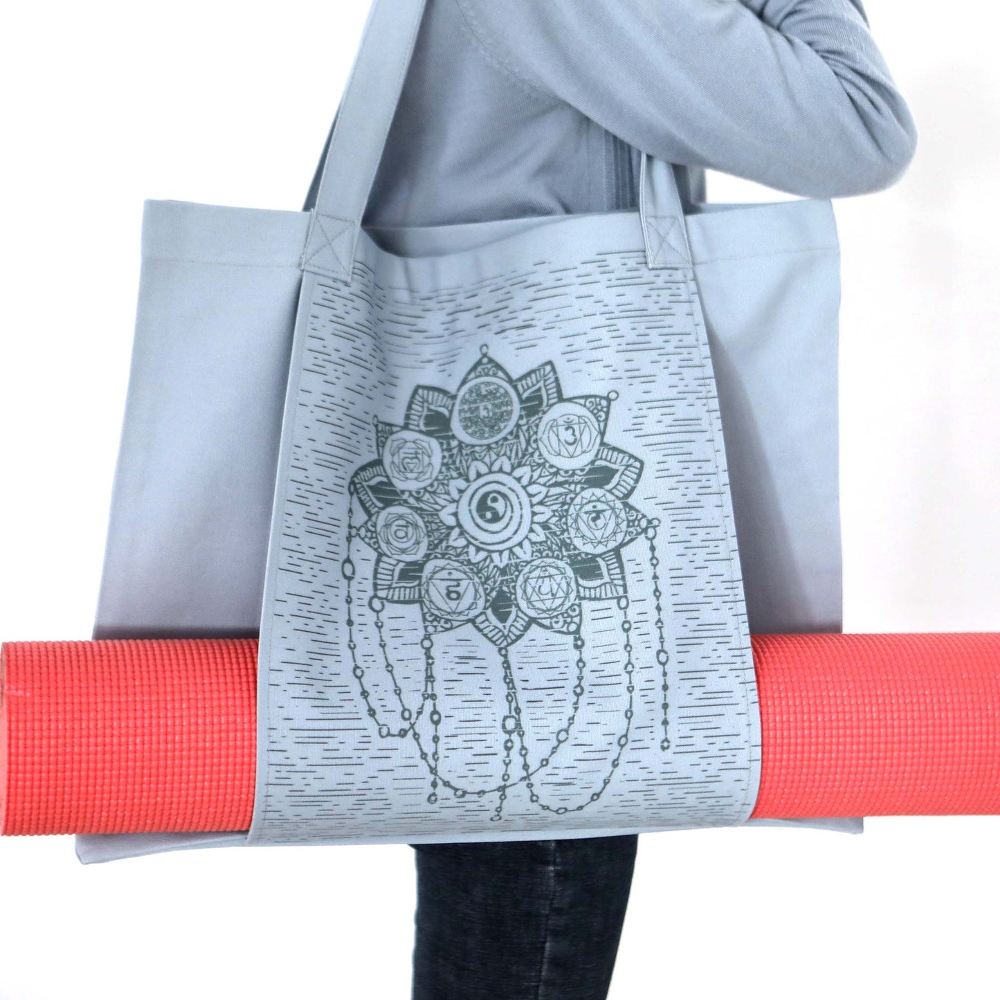 Large Capacity Extra Thick Cotton Canvas Yoga Mat Backpack