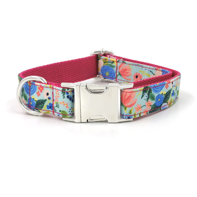 Printed Big Dog Leash Collar Pet Collar Bow Tie Suit