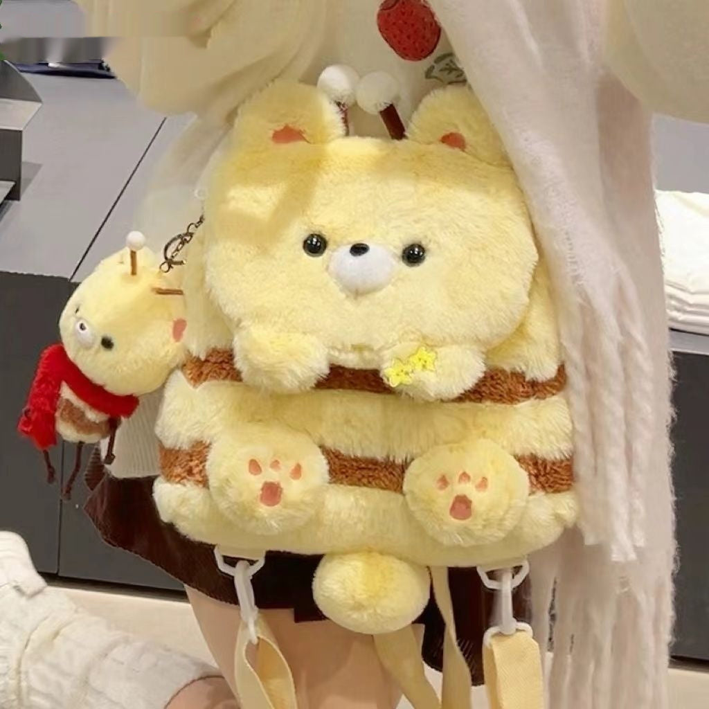 Panda Holding Bamboo Flap Bag Cute Plush Doll Single Shoulder