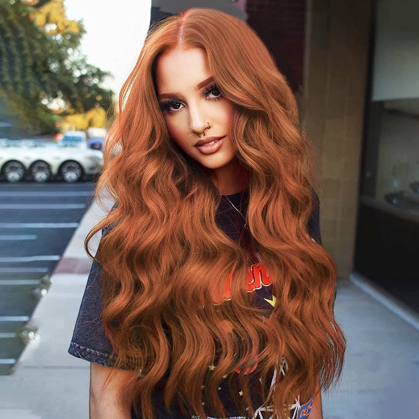 European And American Front Lace Wig Medium Large Wavelength Curly Hair