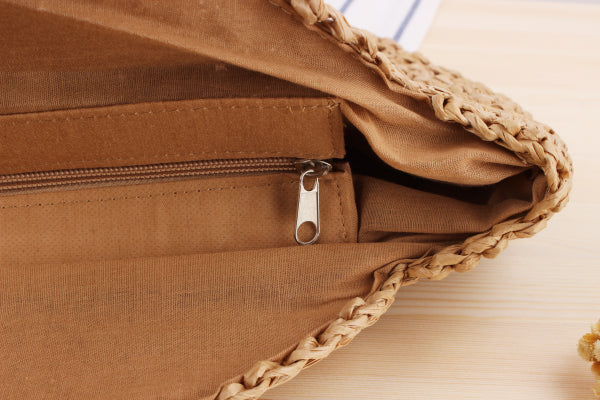 Simple Round One-shoulder Straw Bag Woven Bag Beach Bag Fashion Female Bag Straw Bag