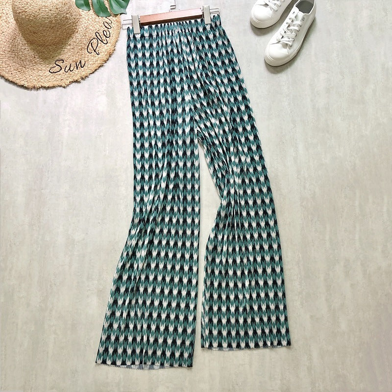 Spring And Summer Women's Wide-legged Pants High Waist Pleated
