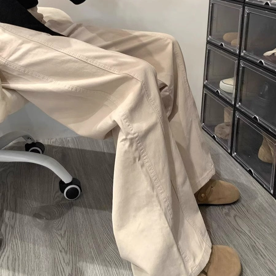 Beige Abrikos Splejsning Profil Lige Cargo Bukser