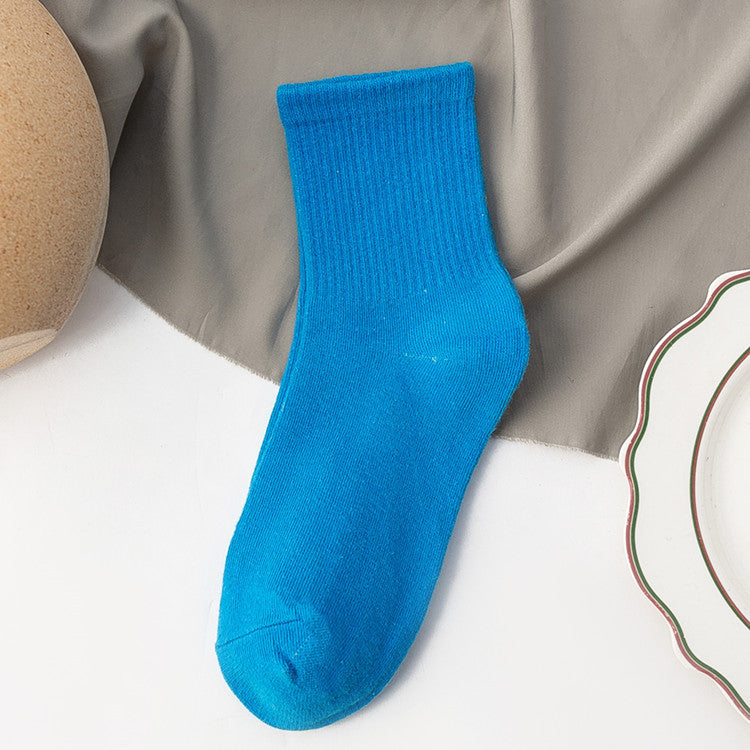 Candy-colored Mid-calf High Rubber Band Student Sports Socks