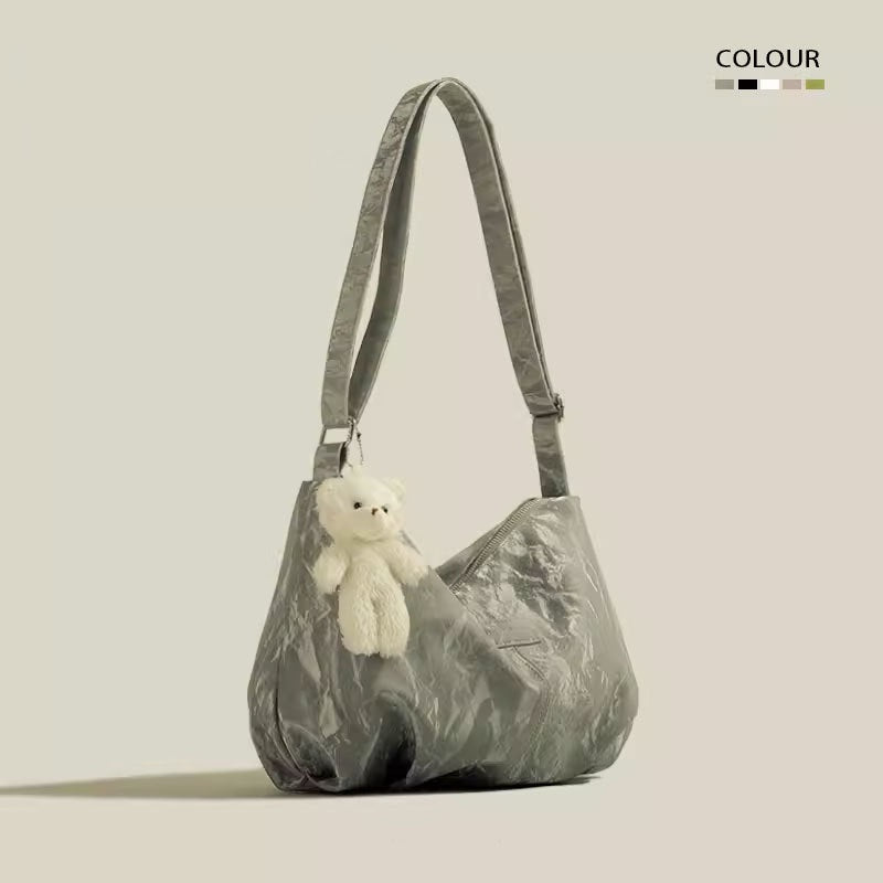 New Mori Style All-match Commute High-grade Velvet Large Capacity Lightweight Tote Bag