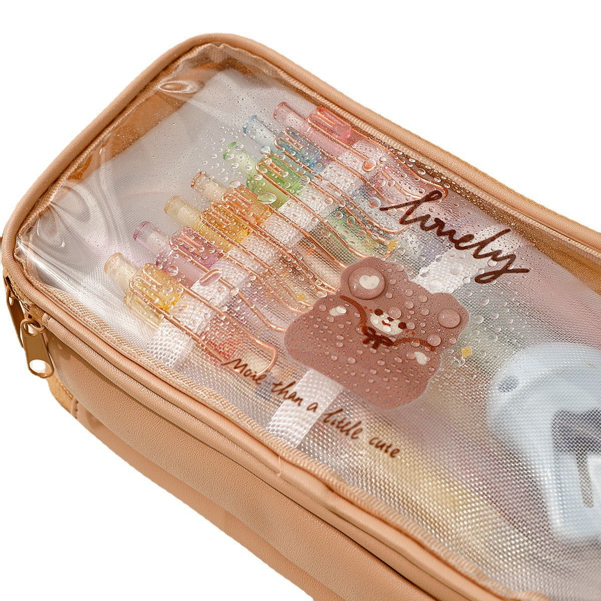Cute Transparent Pencil Case Student Cartoon Stationery Bag