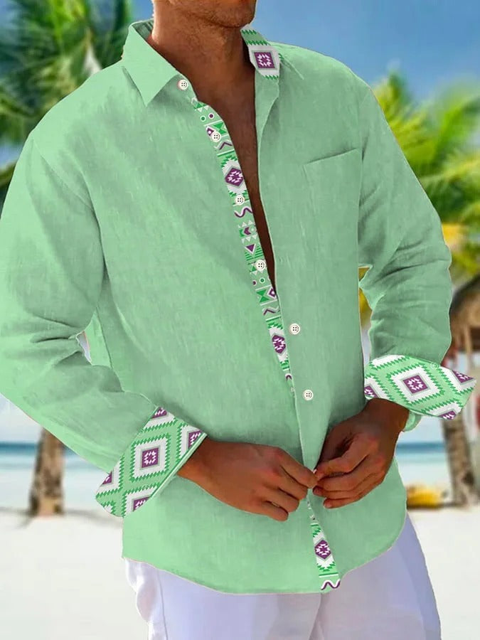 Men's Casual Long Sleeve Loose-fitting Shirt