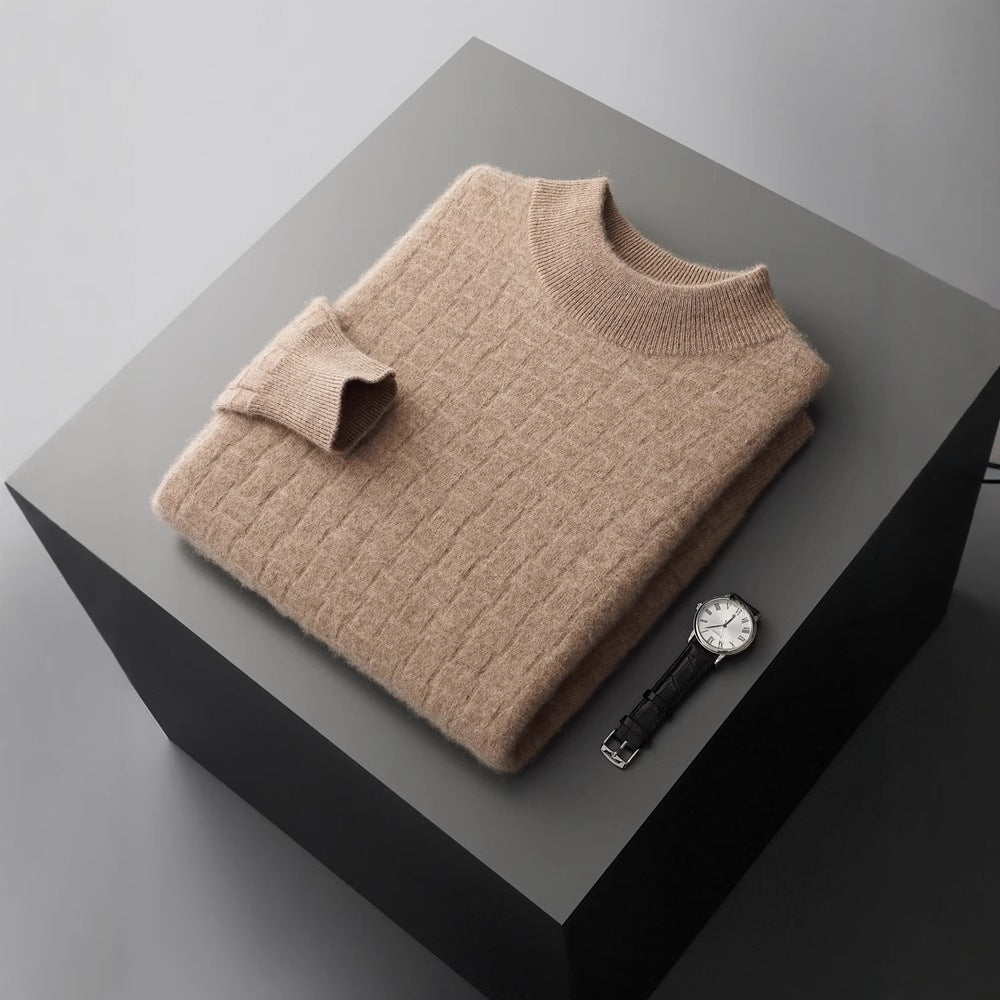 New Pullover Men's Half-high Collar Sweater