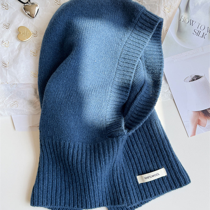 Wool Vintage Knitted Pullover Earmuffs Hat