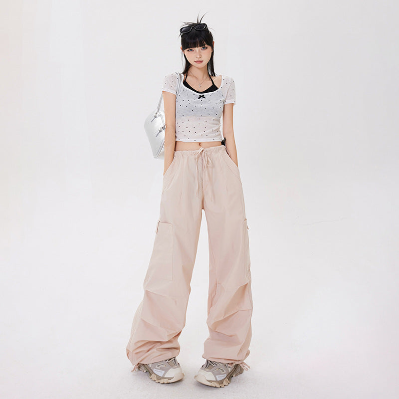 Adjustable Waist Breathable Workwear Casual Pants Women