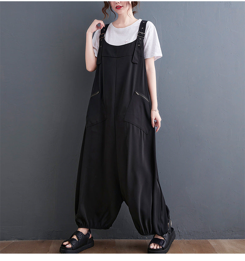 Women's Loose Western Style Fashion Work Clothes Casual Overalls