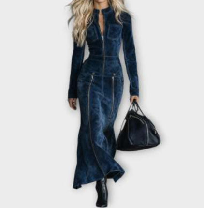 Womens Slim-Fit Vintage French-Style Dress