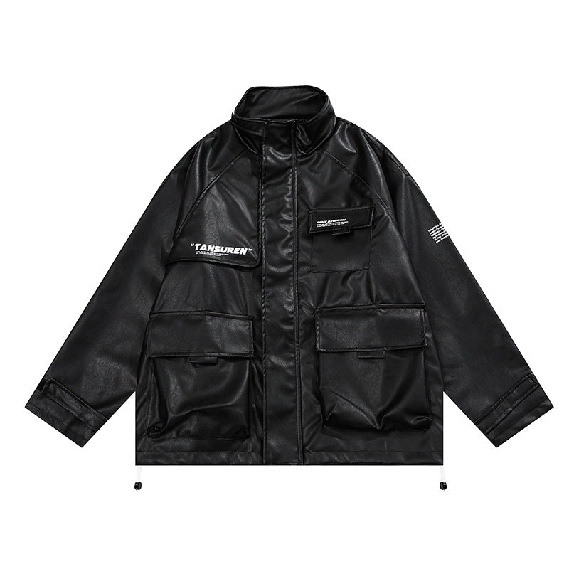 Unisex Print Multi Pocket Long Sleeved Jacket