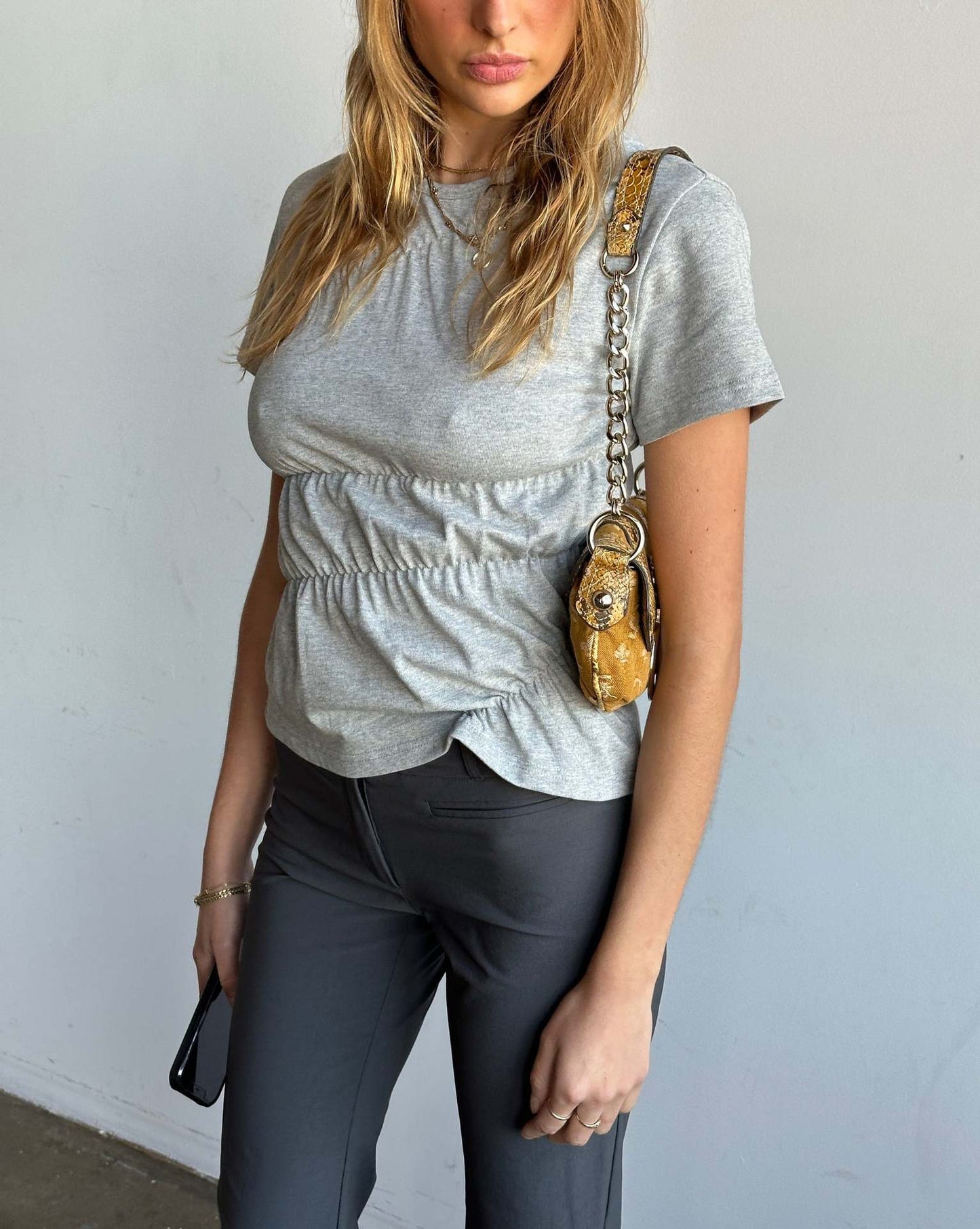 Personality Round Neck Casual Solid Color Short Sleeve